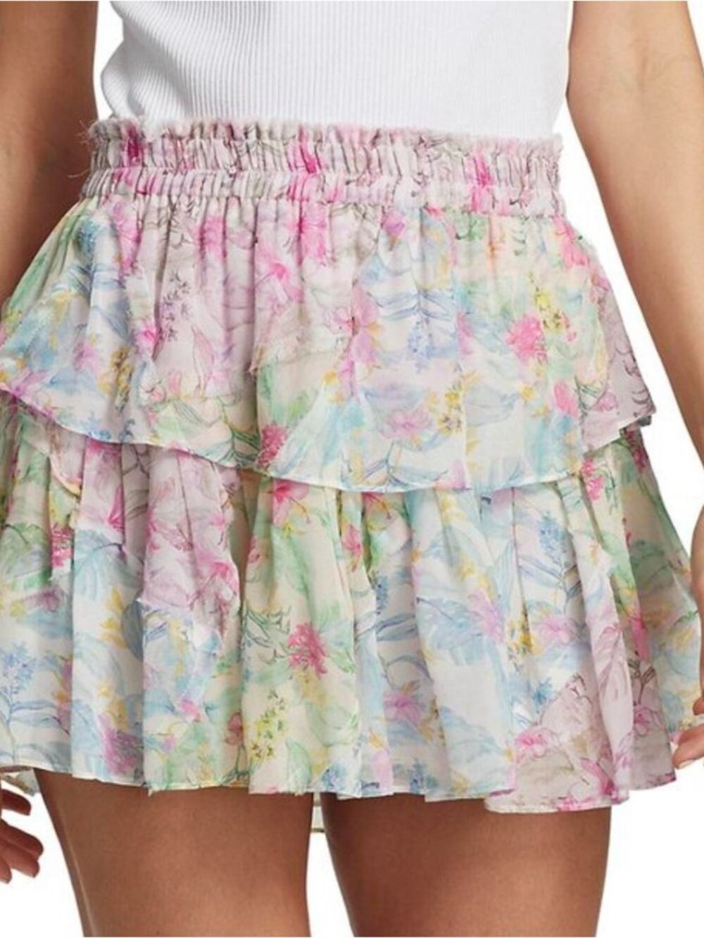 LoveShackFancy Ruffle mini skirt - L